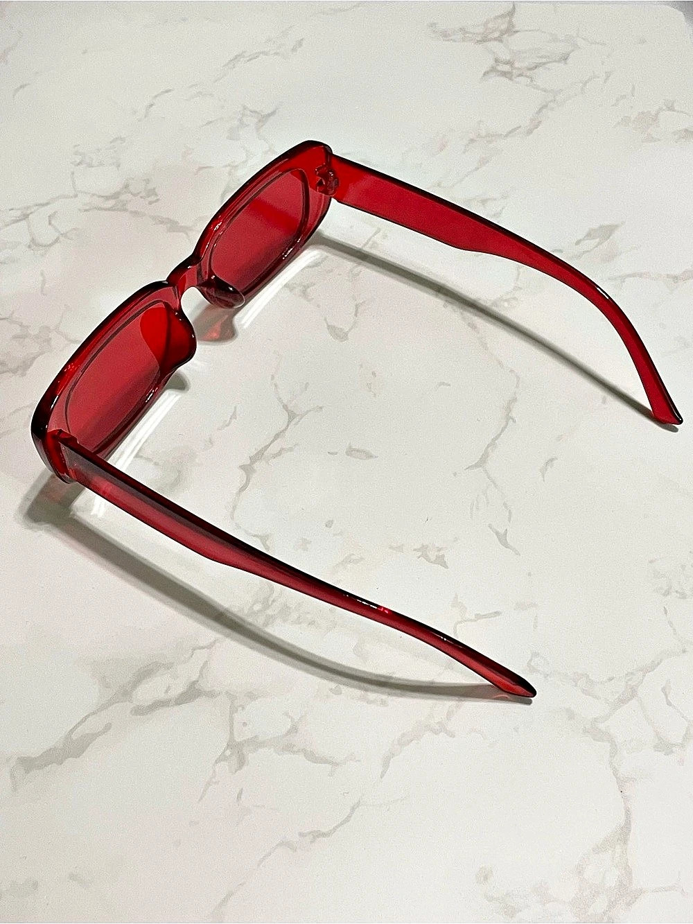 Red Rectangle Sunglasses - Picture 2 of 2